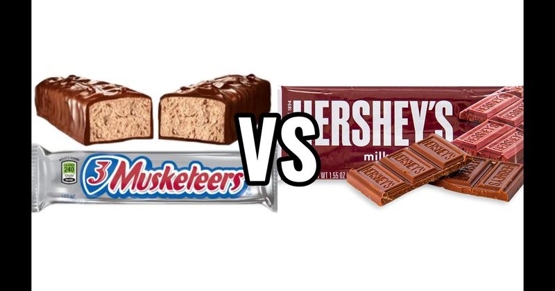 3 Musketeers vs. Hershey’s Milk Chocolate Bar