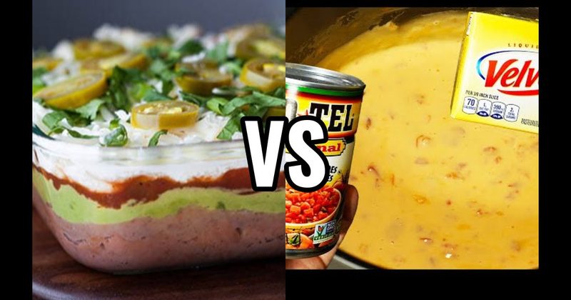 7-Layer Dip vs. Velveeta + Rotel Dip