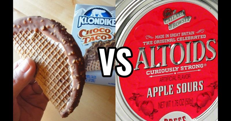 Altoids Sours vs. Choco Taco