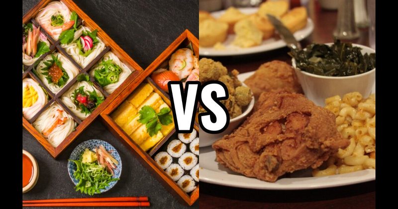 American South Food vs. Japanese Food
