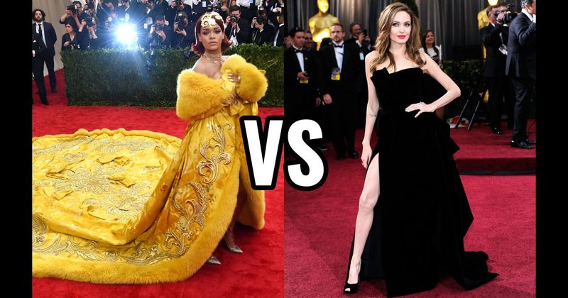 Angelina Jolie (Atelier Versace) vs. Rihanna (Guo Pei)