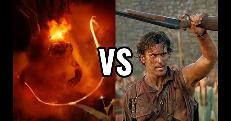 Ash's Boomstick (Army of Darkness) vs. Balrog's Fire Whip (Fellowship of the Ring)
