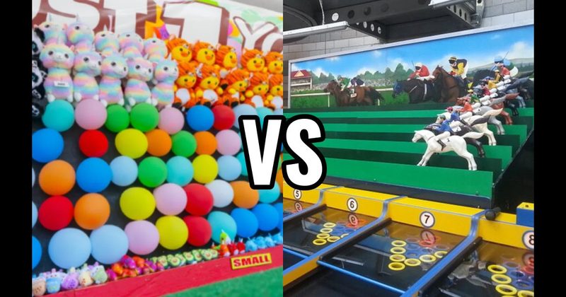 Balloon Darts vs. Roll-A-Ball Horse Race
