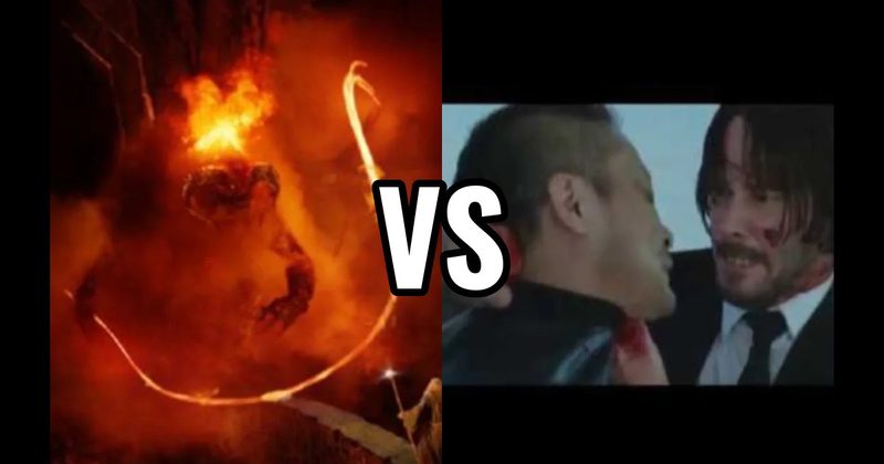 Balrog's Fire Whip (Fellowship of the Ring) vs. John Wick's Pencil (John Wick: Chapter 2)
