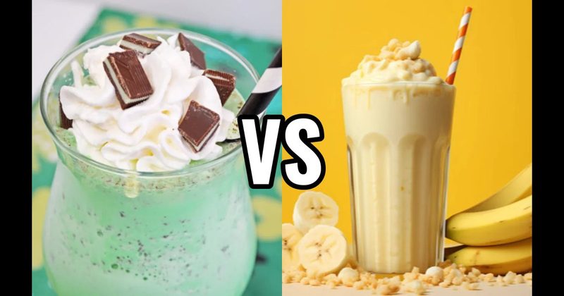 Banana Milkshake vs. Mint Chocolate Chip Milkshake