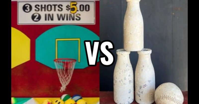Basketball Toss vs. Milk Bottle Knockdown