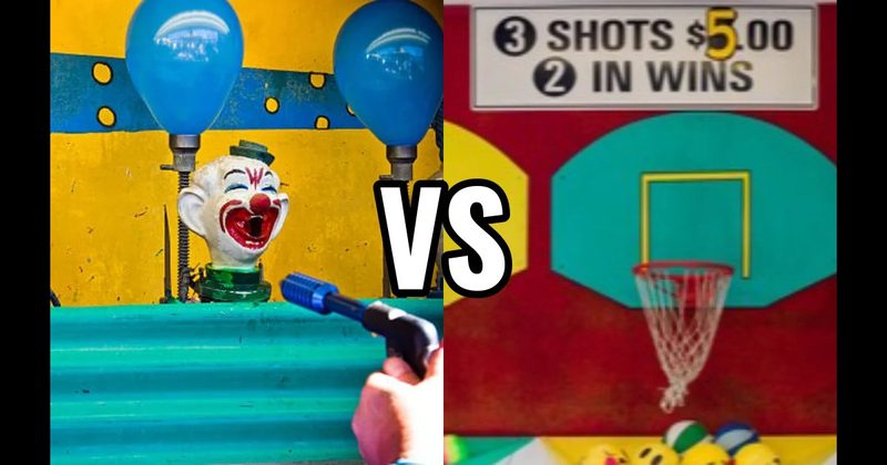 Basketball Toss vs. Water Gun Race