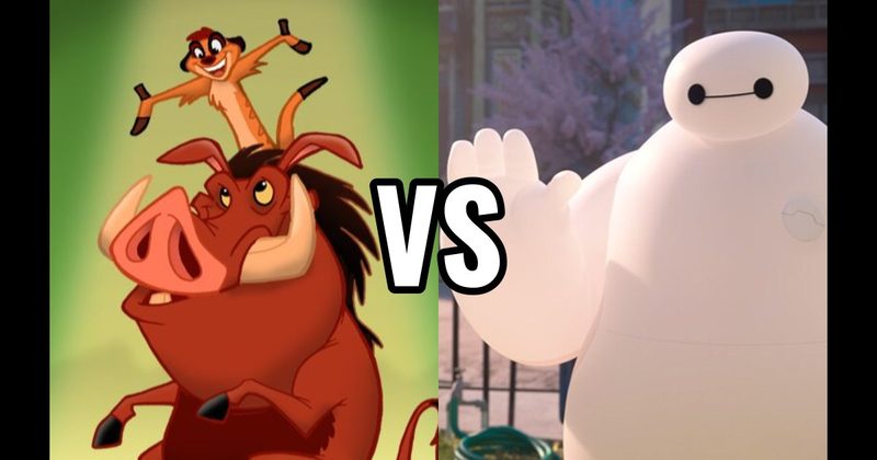 Baymax (Big Hero 6) vs. Timon & Pumbaa (Lion King)