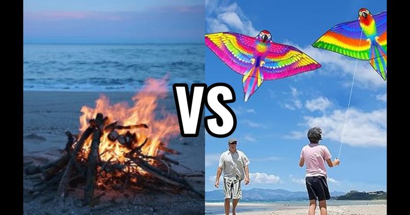 Beach Bonfire & S'mores vs. Fly a Kite