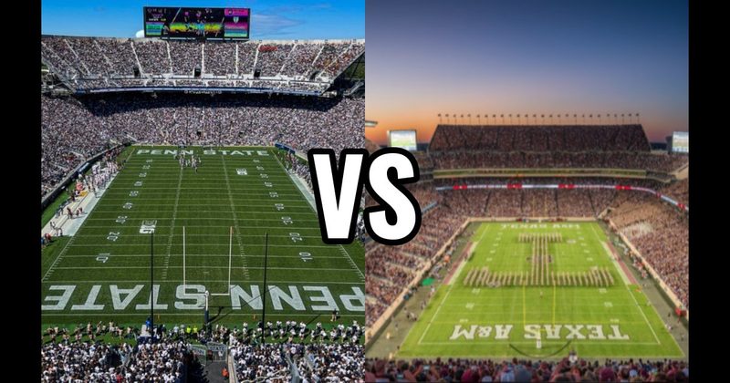 Beaver Stadium (Penn State — White Out) vs. Kyle Field (Texas A&M — 12th Man)
