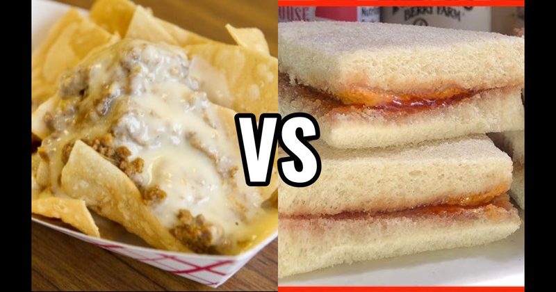Beef Nachos vs. PB&J Sandwich