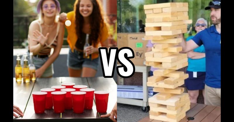Beer Pong vs. Giant Jenga