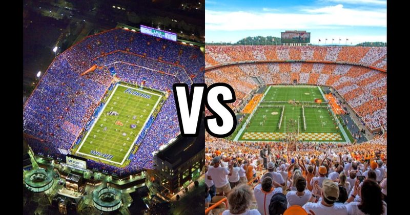 Ben Hill Griffin Stadium (Florida — “The Swamp”) vs. Neyland Stadium (Tennessee)