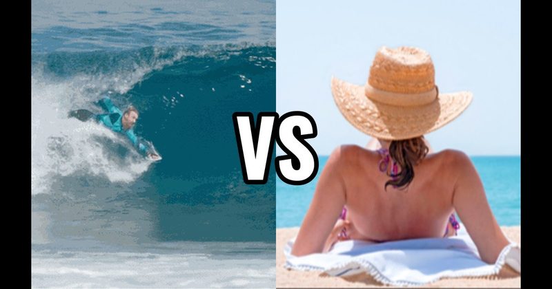 Body Surf vs. Relax in the Sun