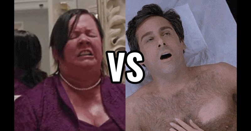 Chest Waxing Scene (40-Year-Old Virgin) vs. Food Poisoning (Bridesmaids)