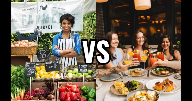 Brunch with Friends vs. Farmers Market