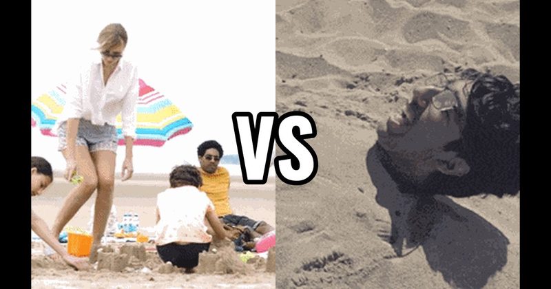 Build a Sandcastle vs. Bury Someone in Sand