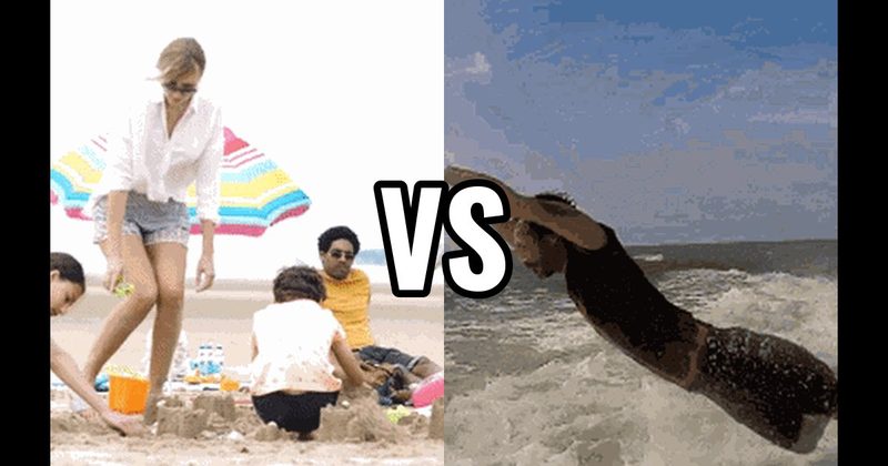 Build a Sandcastle vs. Jump Waves