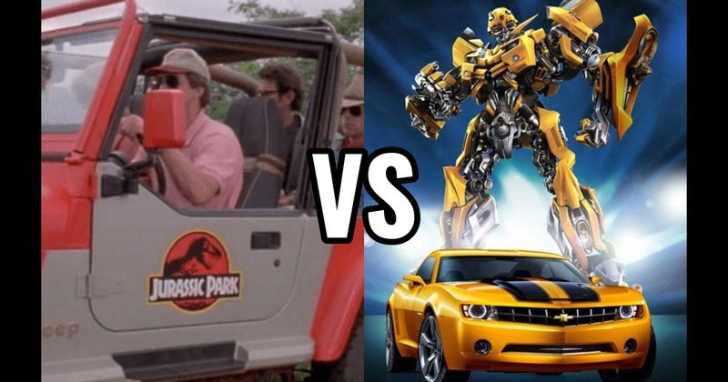 Bumblebee (Transformers) vs. Jurassic Park Jeep
