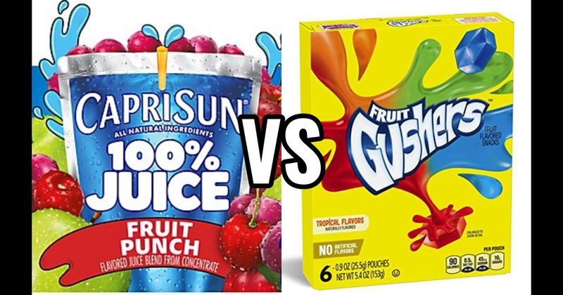Capri Sun vs. Fruit Gushers