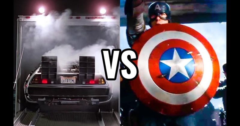Captain America's Shield vs. DeLorean Time Machine (Back to the Future)