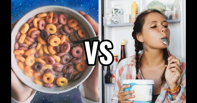 Cereal vs. Ice Cream (the pint)