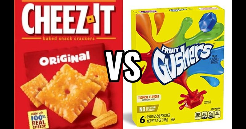 Cheez-Its vs. Fruit Gushers