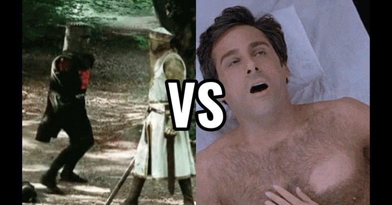 Chest Waxing Scene (40-Year-Old Virgin) vs. The Black Knight (Monty Python And The Holy Grail)