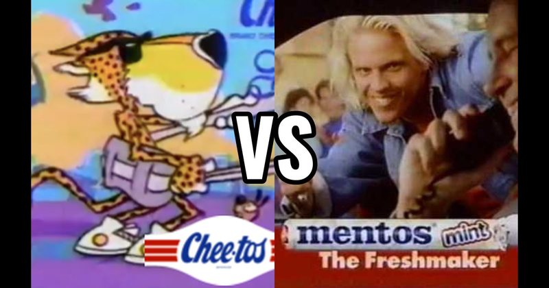 Chester Cheetah (Cheetos) vs. “The Freshmaker” (Mentos)