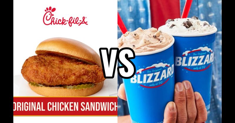Chick-fil-A Original Chicken Sandwich vs. Dairy Queen Blizzard 