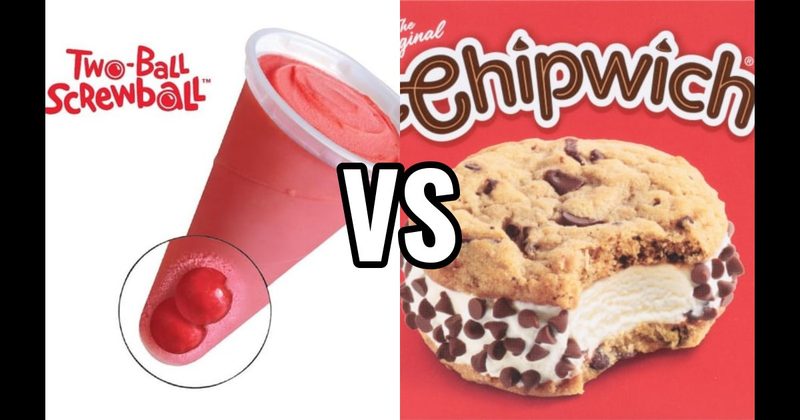 Chipwich vs. Screwball (Cherry Cone with Gum Ball)