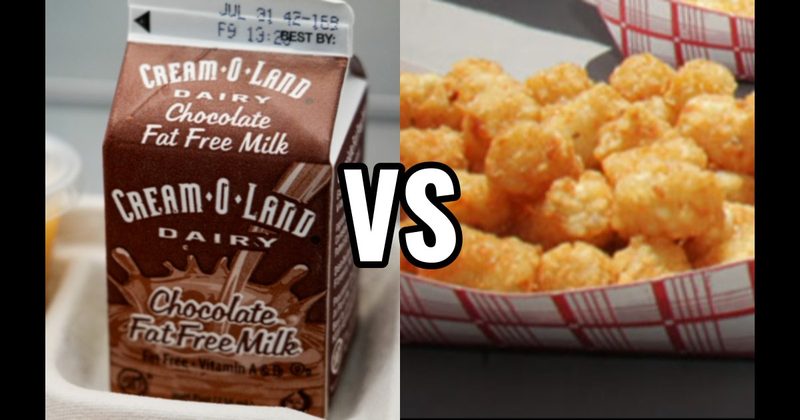 Chocolate Milk Carton vs. Tater Tots 