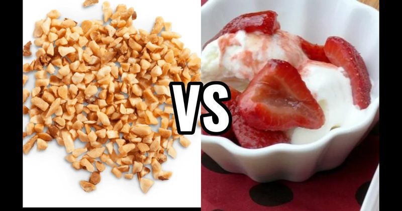 Chopped Peanuts vs. Strawberries