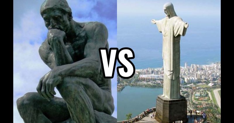 Christ the Redeemer vs. The Thinker