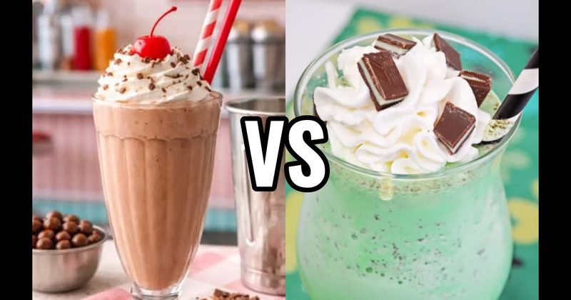 Classic Chocolate Milkshake vs. Mint Chocolate Chip Milkshake