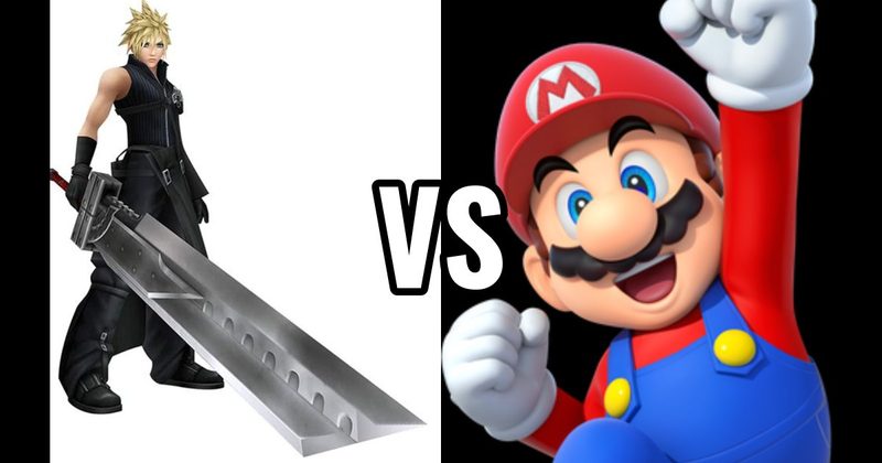 Cloud Strife (Final Fantasy VII) vs. Mario (Super Mario)