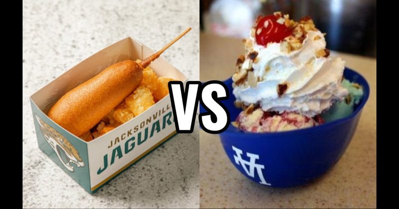 Corn Dog vs. Ice Cream Helmet Sundaes