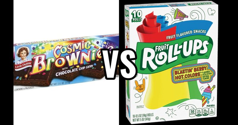 Cosmic Brownies (Little Debbie) vs. Fruit Roll-Ups