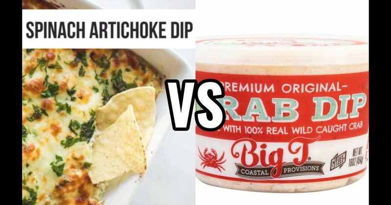 Crab Diip vs. Spinach Artichoke Dip