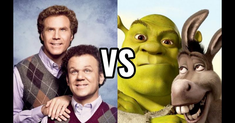 Dale & Brennan (Step Brothers) vs. Shrek & Donkey (Shrek)
