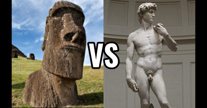 David by Michelangelo vs. Moai of Easter Island