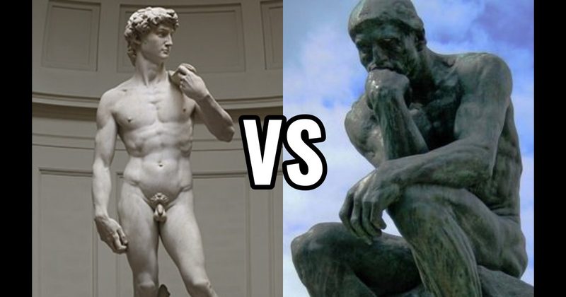 David by Michelangelo vs. The Thinker