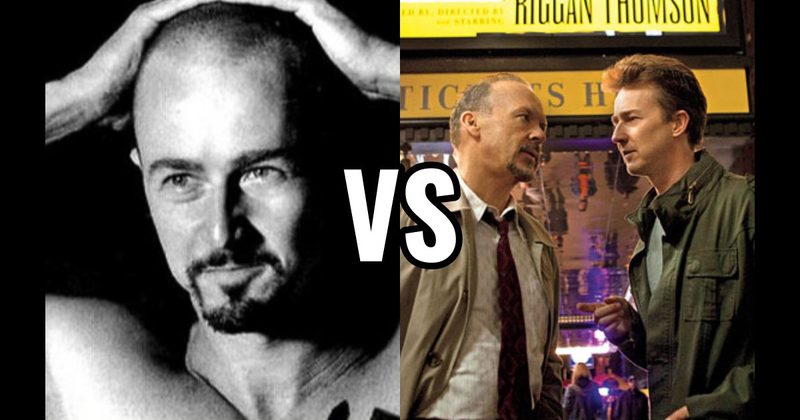 Derek Vinyard in 'American History X' vs. Mike in 'Birdman'
