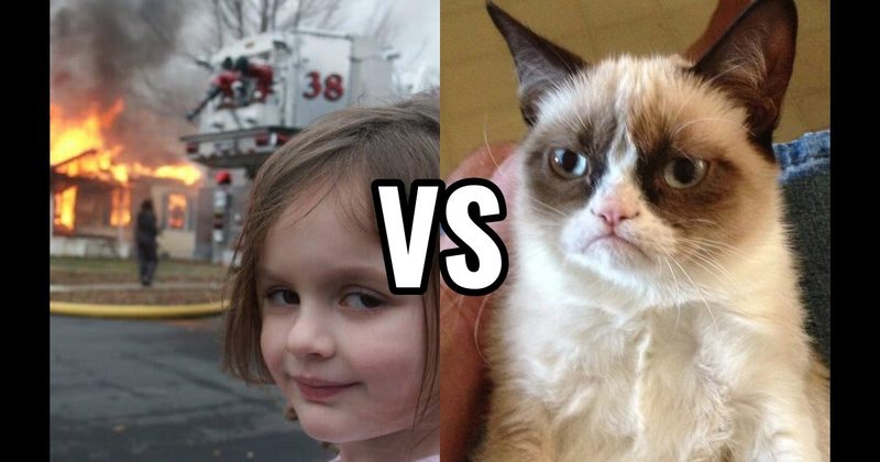 Disaster Girl vs. Grumpy Cat