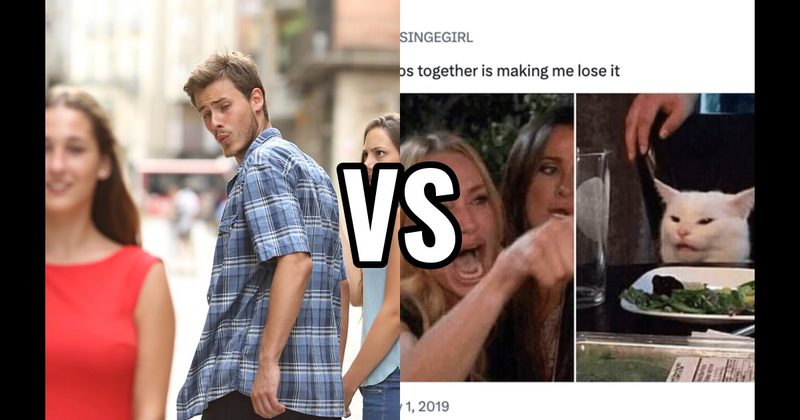 Distracted Boyfriend vs. Woman Yelling at a Cat