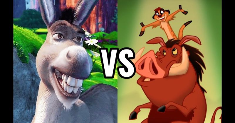 Donkey (Shrek) vs. Timon & Pumbaa (Lion King)