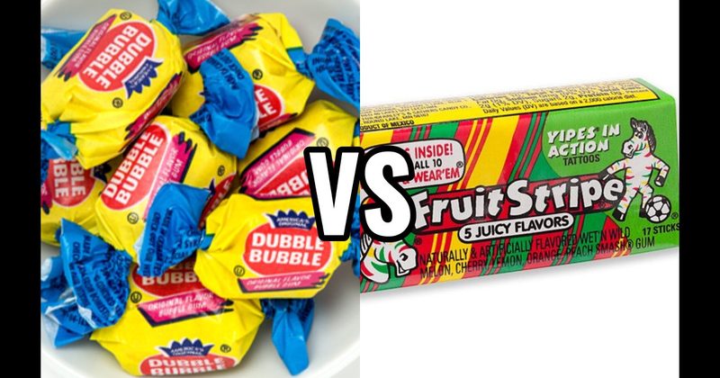 Double Bubble vs. Fruit Stripe Gum