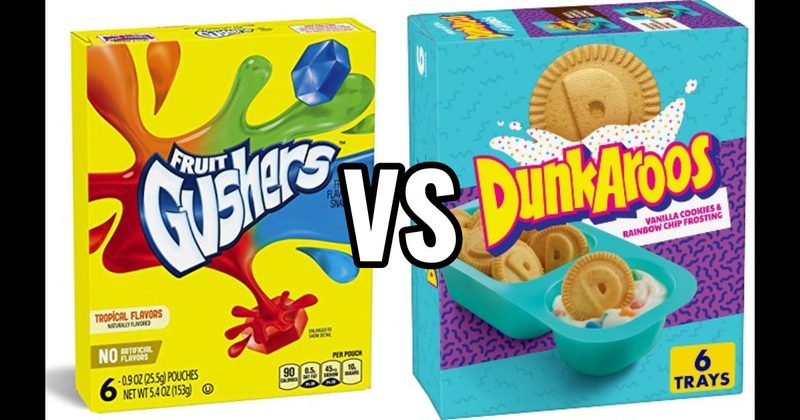 Dunkaroos vs. Fruit Gushers