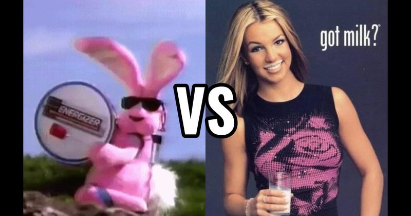Energizer Bunny vs. “Got Milk?” Milk Mustache