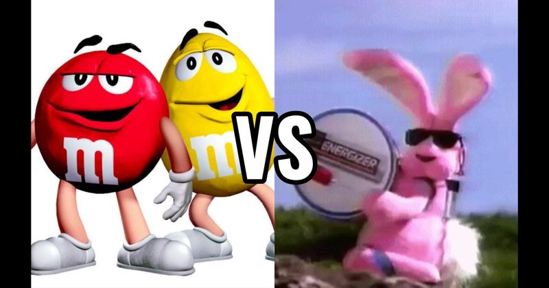 Energizer Bunny vs. M&M’s Characters